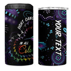 Australia Indigenous Aboriginal Arts 4 in 1 Can Cooler Tumbler Hummingbird - Fight Cancer In All Colors