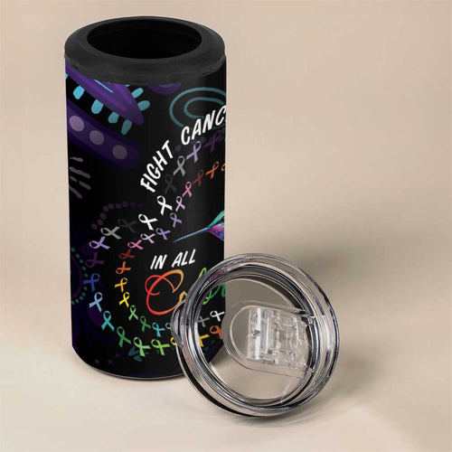 Australia Indigenous Aboriginal Arts 4 in 1 Can Cooler Tumbler Hummingbird - Fight Cancer In All Colors