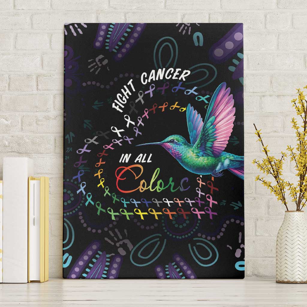 Australia Indigenous Aboriginal Arts Canvas Wall Art Hummingbird - Fight Cancer In All Colors