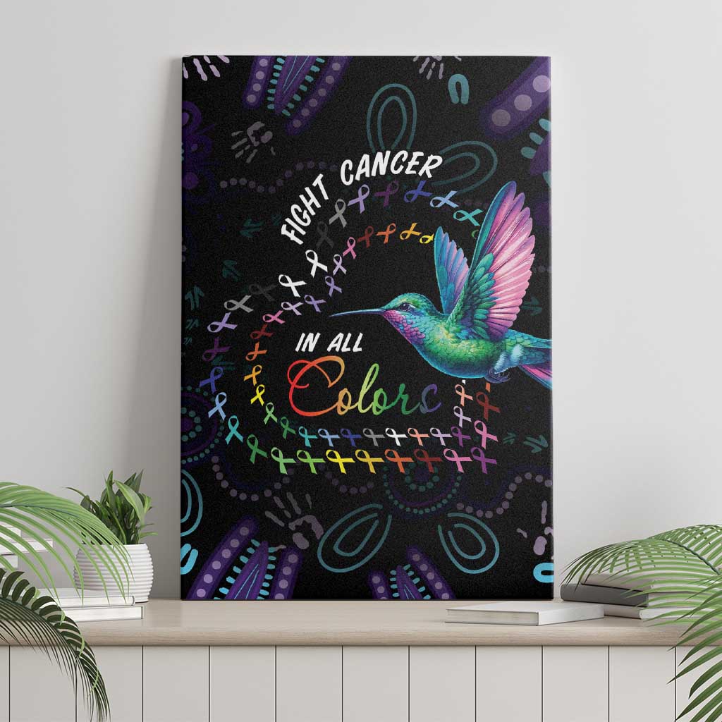 Australia Indigenous Aboriginal Arts Canvas Wall Art Hummingbird - Fight Cancer In All Colors