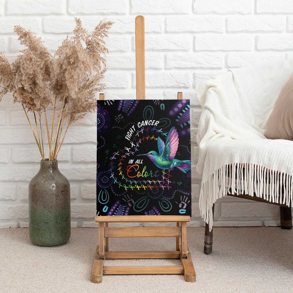 Australia Indigenous Aboriginal Arts Canvas Wall Art Hummingbird - Fight Cancer In All Colors