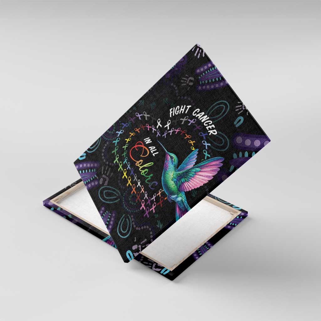 Australia Indigenous Aboriginal Arts Canvas Wall Art Hummingbird - Fight Cancer In All Colors