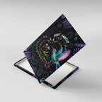 Australia Indigenous Aboriginal Arts Canvas Wall Art Hummingbird - Fight Cancer In All Colors