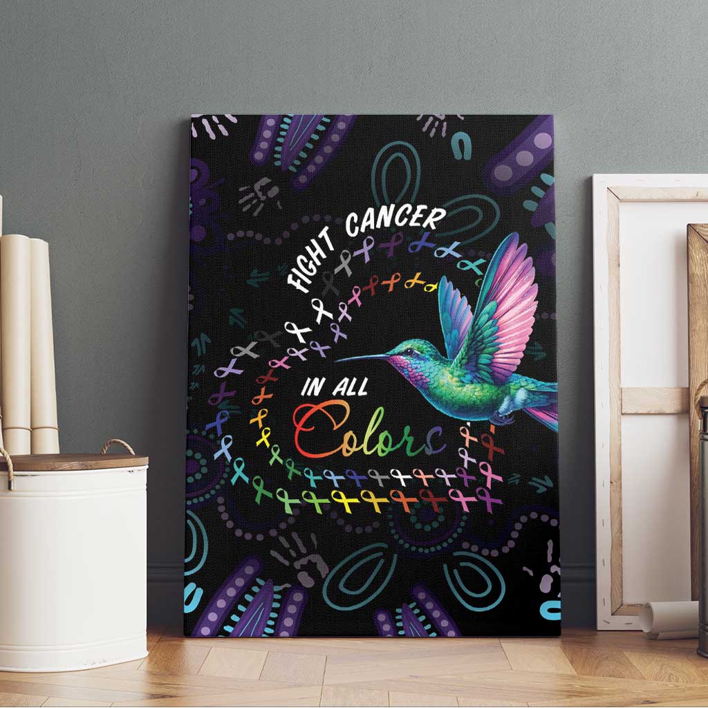 Australia Indigenous Aboriginal Arts Canvas Wall Art Hummingbird - Fight Cancer In All Colors