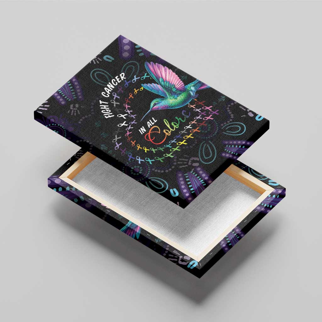 Australia Indigenous Aboriginal Arts Canvas Wall Art Hummingbird - Fight Cancer In All Colors