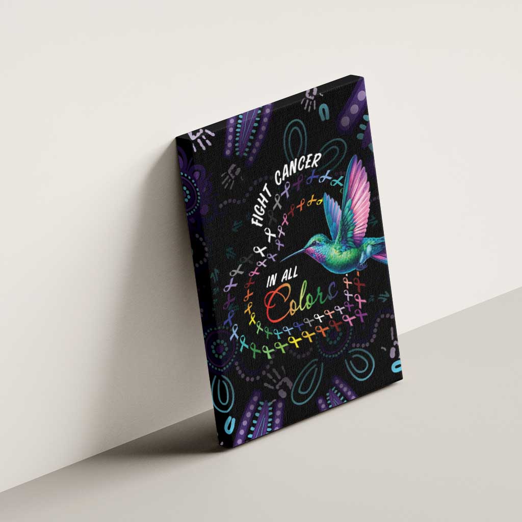 Australia Indigenous Aboriginal Arts Canvas Wall Art Hummingbird - Fight Cancer In All Colors