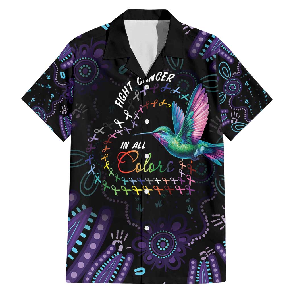 Australia Indigenous Aboriginal Arts Family Matching Mermaid Dress and Hawaiian Shirt Hummingbird - Fight Cancer In All Colors