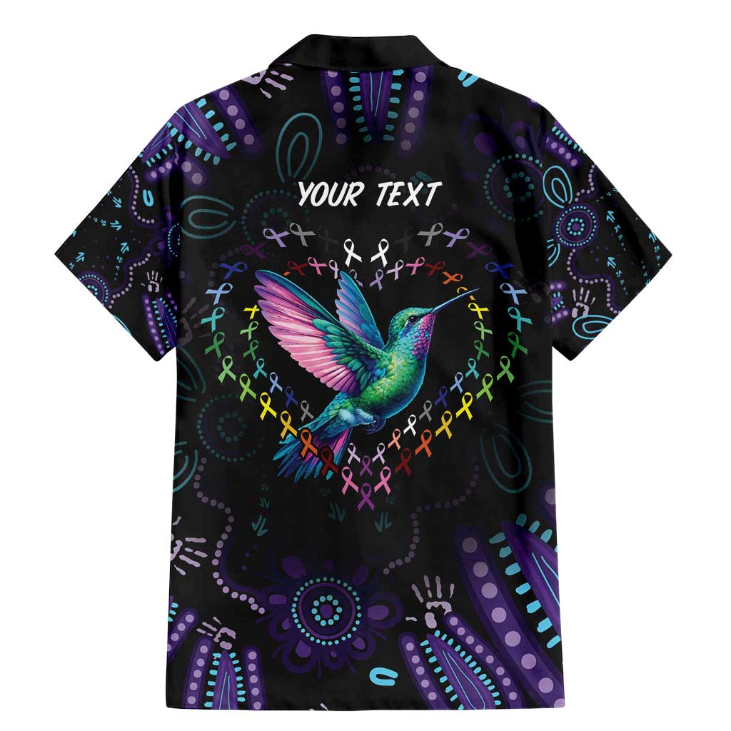Australia Indigenous Aboriginal Arts Family Matching Mermaid Dress and Hawaiian Shirt Hummingbird - Fight Cancer In All Colors