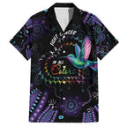 Australia Indigenous Aboriginal Arts Family Matching Puletasi and Hawaiian Shirt Hummingbird - Fight Cancer In All Colors