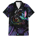 Australia Indigenous Aboriginal Arts Family Matching Tank Maxi Dress and Hawaiian Shirt Hummingbird - Fight Cancer In All Colors