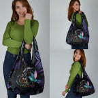 Australia Indigenous Aboriginal Arts Grocery Bag Hummingbird - Fight Cancer In All Colors