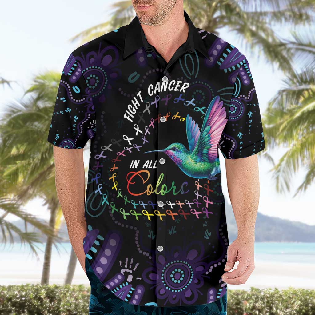 Australia Indigenous Aboriginal Arts Hawaiian Shirt Hummingbird - Fight Cancer In All Colors