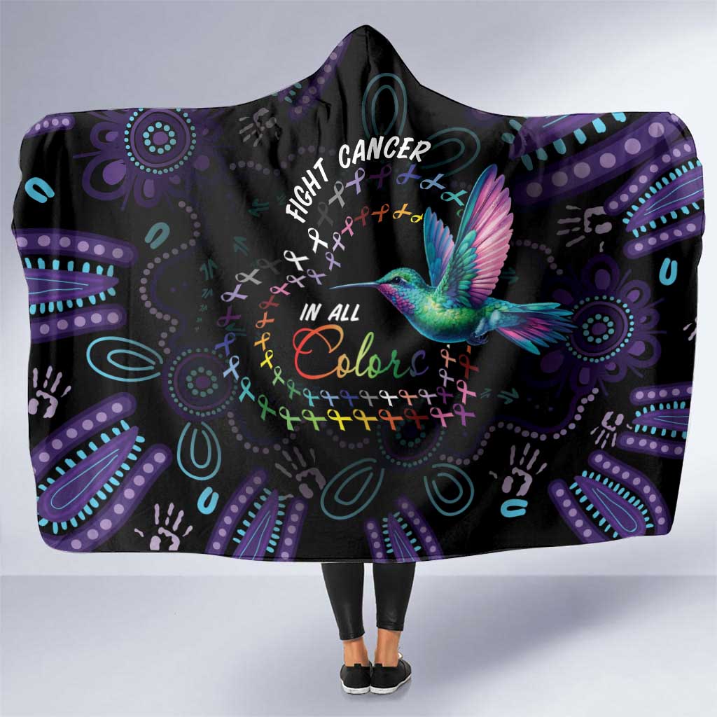 Australia Indigenous Aboriginal Arts Hooded Blanket Hummingbird - Fight Cancer In All Colors