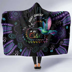 Australia Indigenous Aboriginal Arts Hooded Blanket Hummingbird - Fight Cancer In All Colors