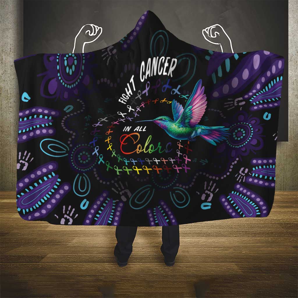 Australia Indigenous Aboriginal Arts Hooded Blanket Hummingbird - Fight Cancer In All Colors