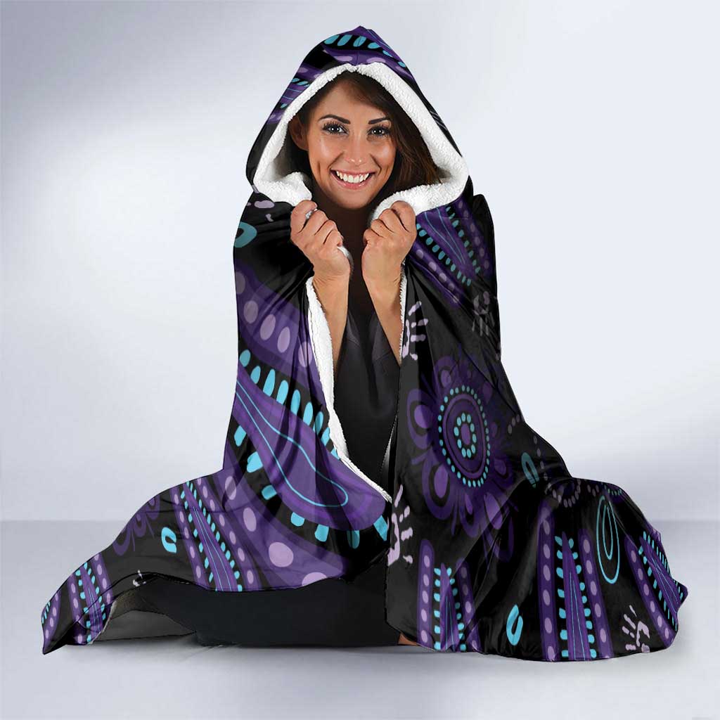 Australia Indigenous Aboriginal Arts Hooded Blanket Hummingbird - Fight Cancer In All Colors
