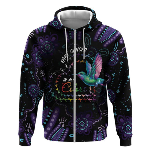 Australia Indigenous Aboriginal Arts Hoodie Hummingbird - Fight Cancer In All Colors