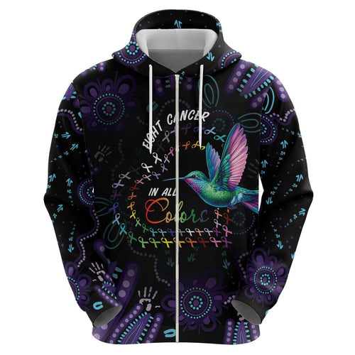 Australia Indigenous Aboriginal Arts Hoodie Hummingbird - Fight Cancer In All Colors