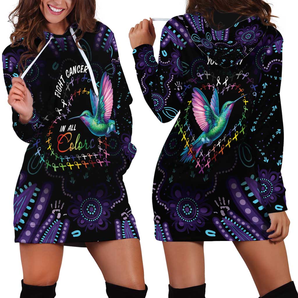 Australia Indigenous Aboriginal Arts Hoodie Dress Hummingbird - Fight Cancer In All Colors