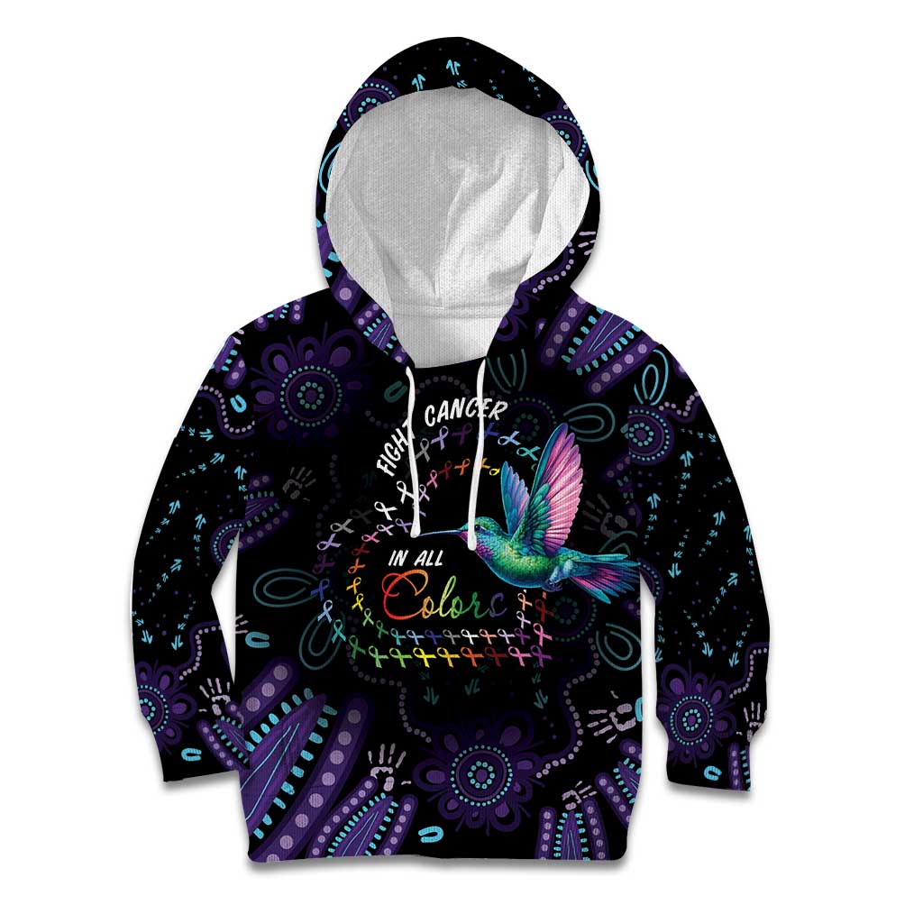 Australia Indigenous Aboriginal Arts Kid Hoodie Hummingbird - Fight Cancer In All Colors