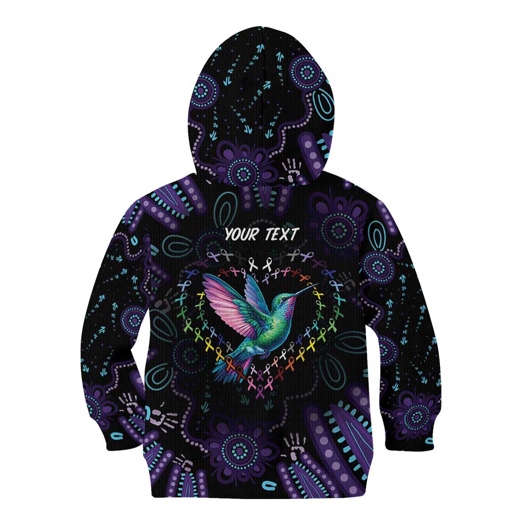 Australia Indigenous Aboriginal Arts Kid Hoodie Hummingbird - Fight Cancer In All Colors