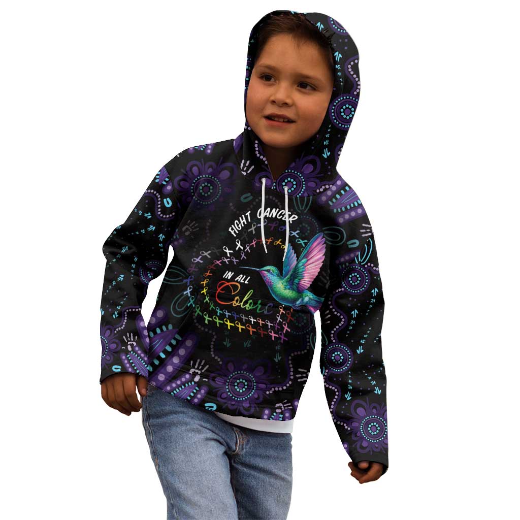 Australia Indigenous Aboriginal Arts Kid Hoodie Hummingbird - Fight Cancer In All Colors