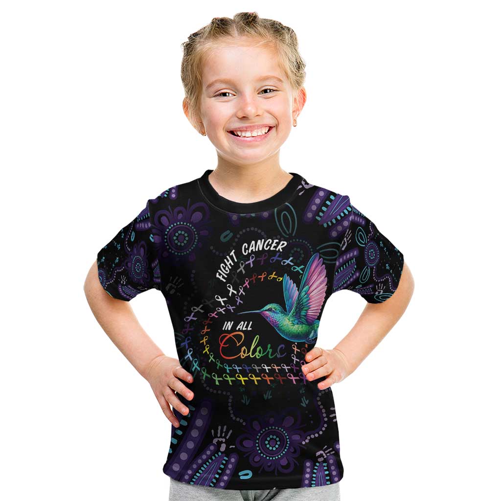 Australia Indigenous Aboriginal Arts Kid T Shirt Hummingbird - Fight Cancer In All Colors