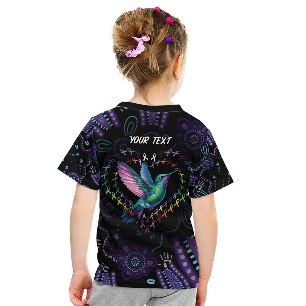 Australia Indigenous Aboriginal Arts Kid T Shirt Hummingbird - Fight Cancer In All Colors