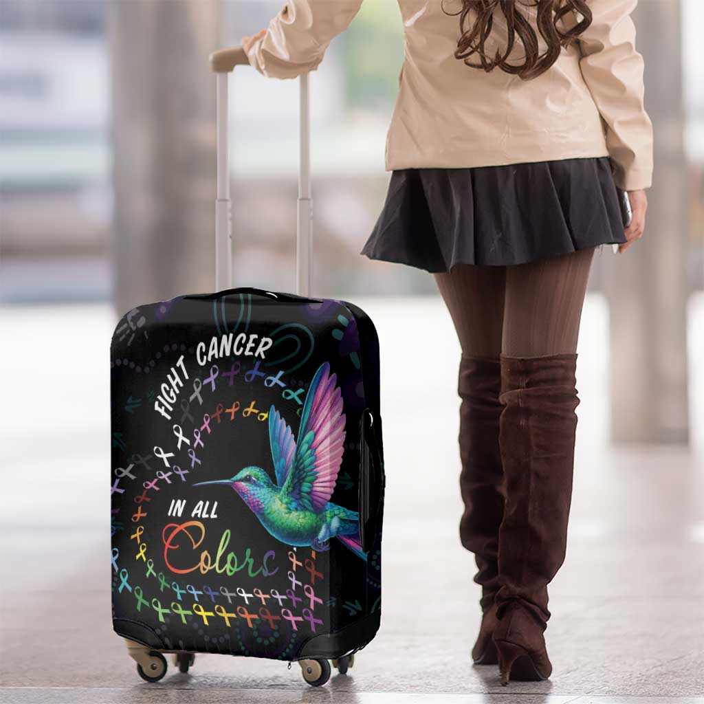 Australia Indigenous Aboriginal Arts Luggage Cover Hummingbird - Fight Cancer In All Colors