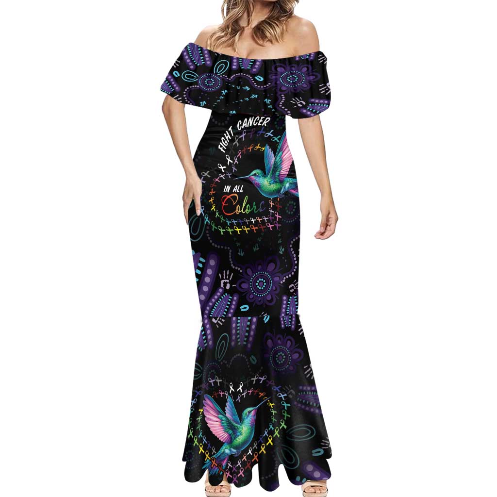 Australia Indigenous Aboriginal Arts Mermaid Dress Hummingbird - Fight Cancer In All Colors