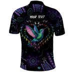 Australia Indigenous Aboriginal Arts Polo Shirt Hummingbird - Fight Cancer In All Colors