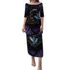 Australia Indigenous Aboriginal Arts Puletasi Hummingbird - Fight Cancer In All Colors
