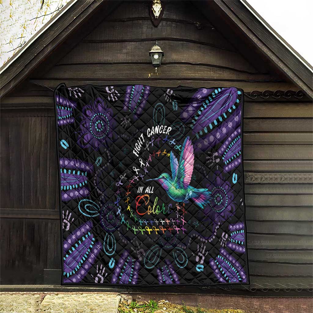 Australia Indigenous Aboriginal Arts Quilt Hummingbird - Fight Cancer In All Colors