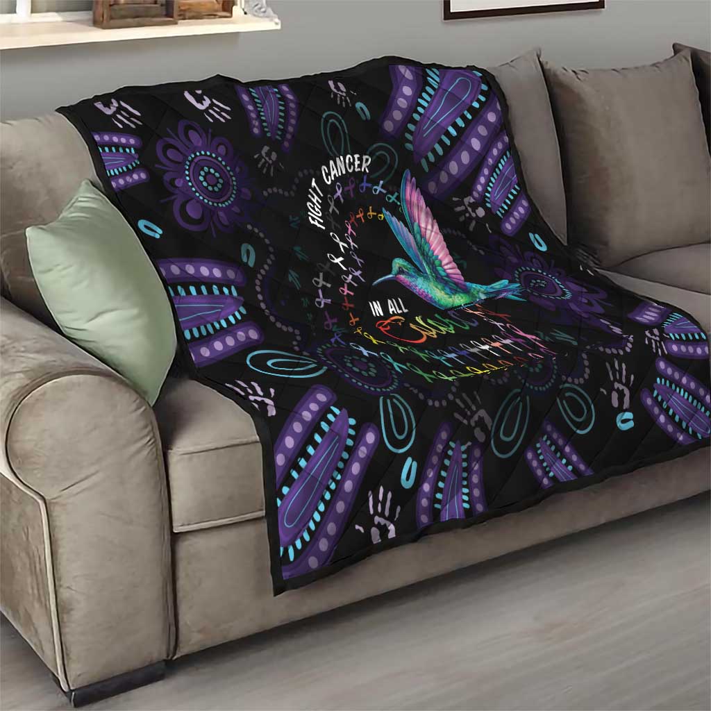 Australia Indigenous Aboriginal Arts Quilt Hummingbird - Fight Cancer In All Colors