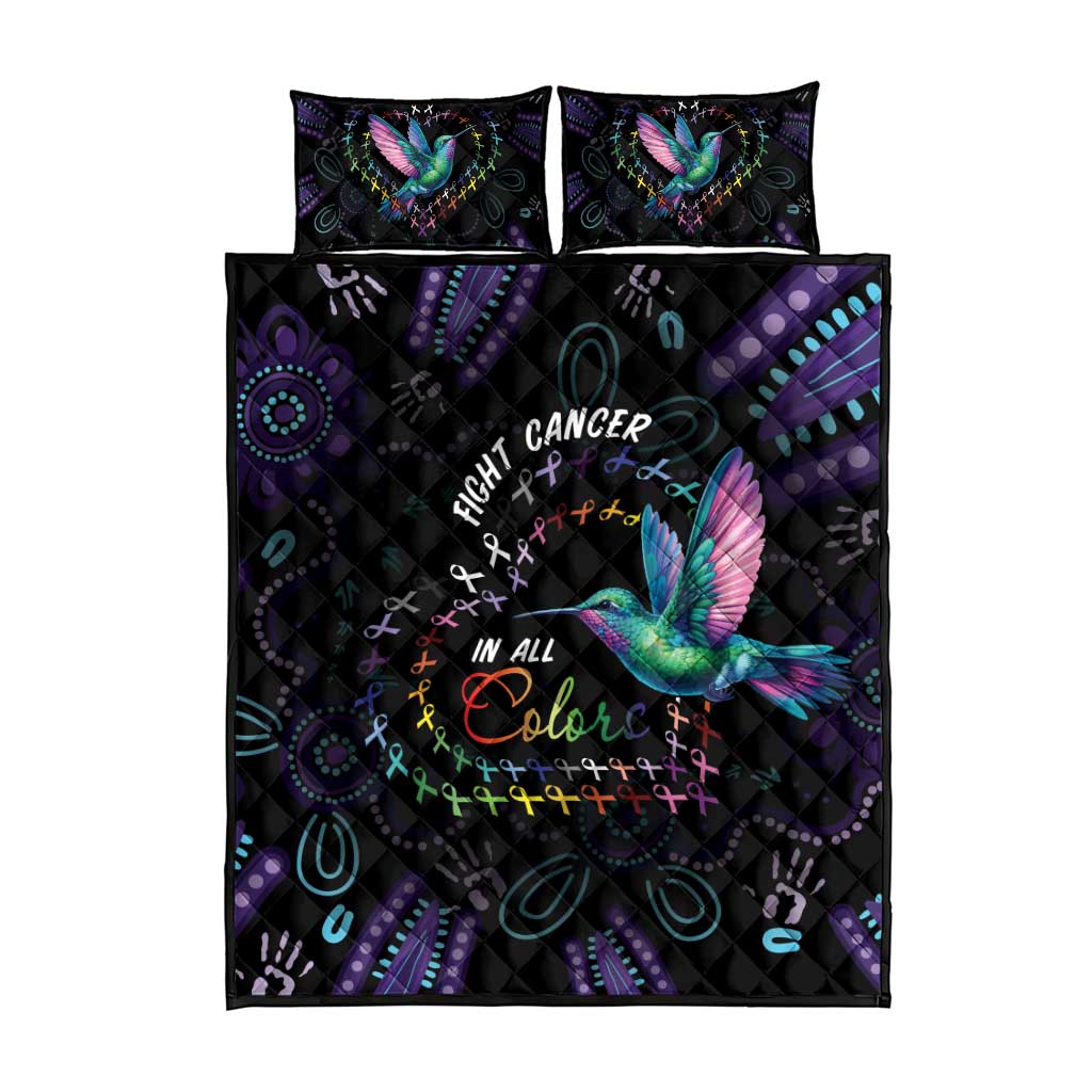 Australia Indigenous Aboriginal Arts Quilt Bed Set Hummingbird - Fight Cancer In All Colors