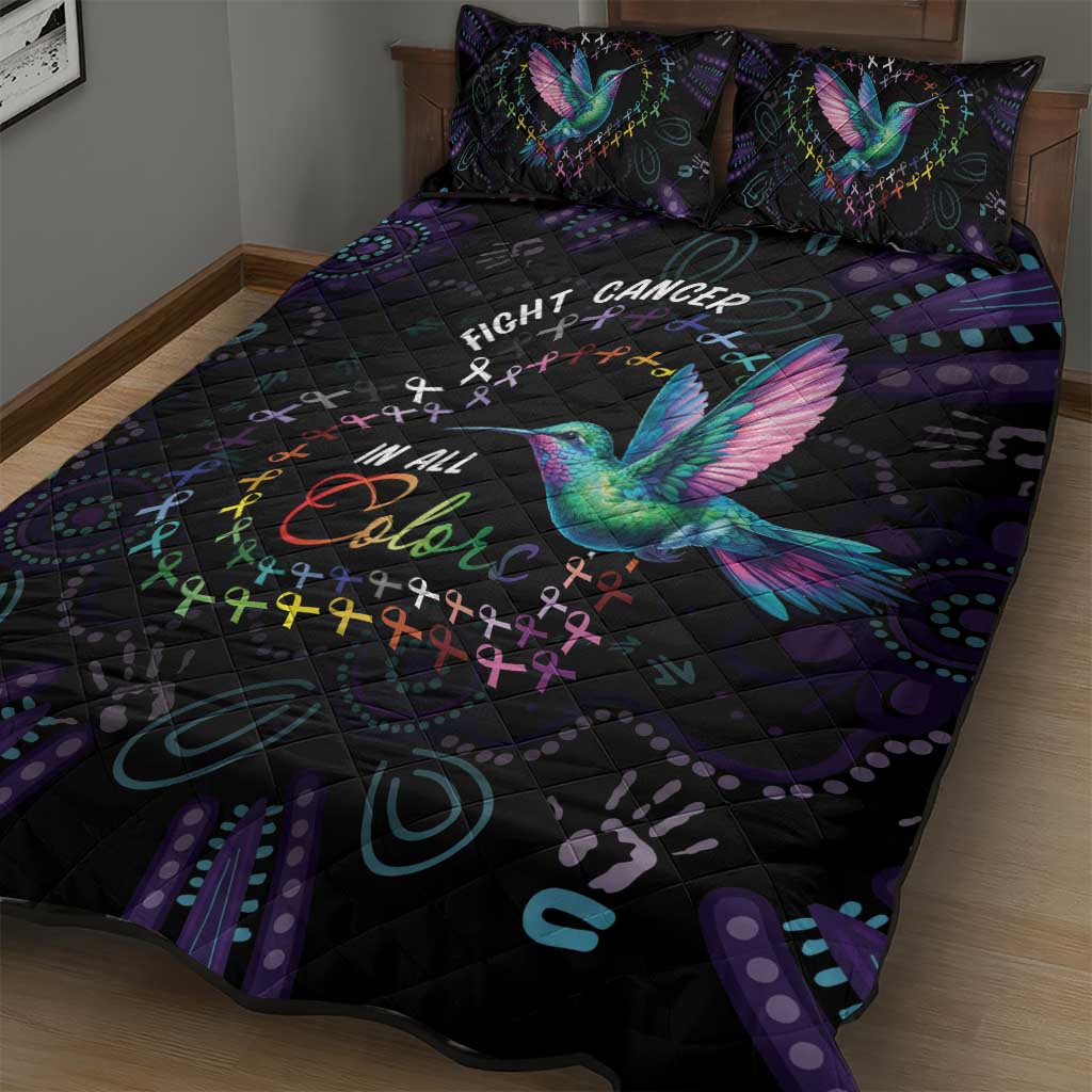 Australia Indigenous Aboriginal Arts Quilt Bed Set Hummingbird - Fight Cancer In All Colors