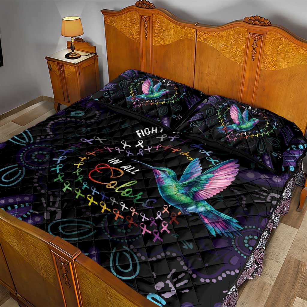 Australia Indigenous Aboriginal Arts Quilt Bed Set Hummingbird - Fight Cancer In All Colors