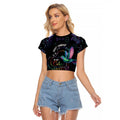 Australia Indigenous Aboriginal Arts Raglan Cropped T Shirt Hummingbird - Fight Cancer In All Colors