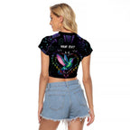 Australia Indigenous Aboriginal Arts Raglan Cropped T Shirt Hummingbird - Fight Cancer In All Colors