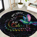 Australia Indigenous Aboriginal Arts Round Carpet Hummingbird - Fight Cancer In All Colors