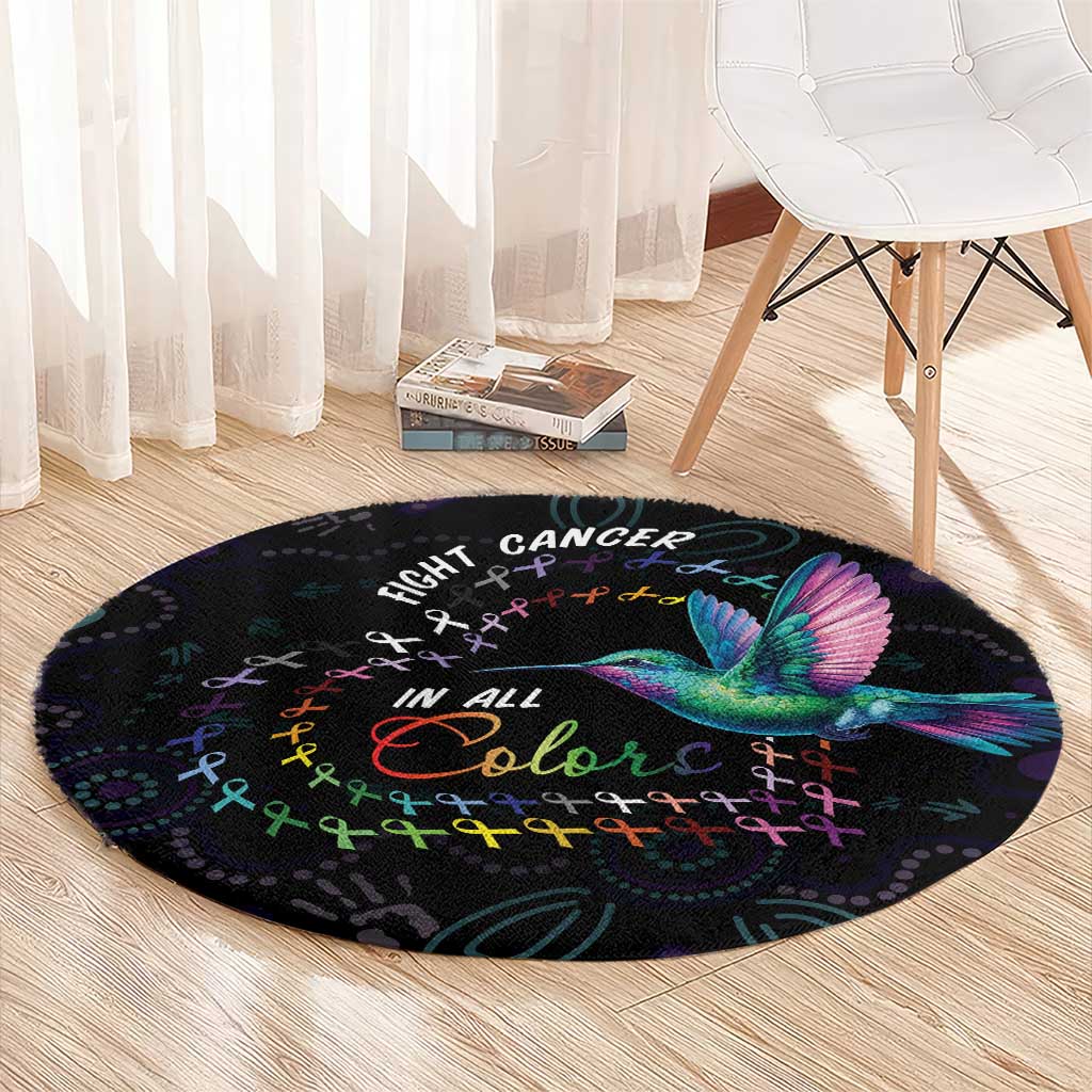 Australia Indigenous Aboriginal Arts Round Carpet Hummingbird - Fight Cancer In All Colors