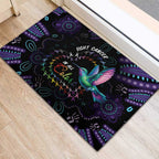 Australia Indigenous Aboriginal Arts Rubber Doormat Hummingbird - Fight Cancer In All Colors