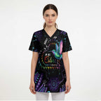 Australia Indigenous Aboriginal Arts Scrub Top Hummingbird - Fight Cancer In All Colors - Aussie Hoodie