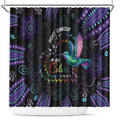 Australia Indigenous Aboriginal Arts Shower Curtain Hummingbird - Fight Cancer In All Colors