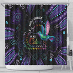 Australia Indigenous Aboriginal Arts Shower Curtain Hummingbird - Fight Cancer In All Colors