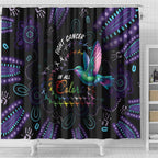 Australia Indigenous Aboriginal Arts Shower Curtain Hummingbird - Fight Cancer In All Colors