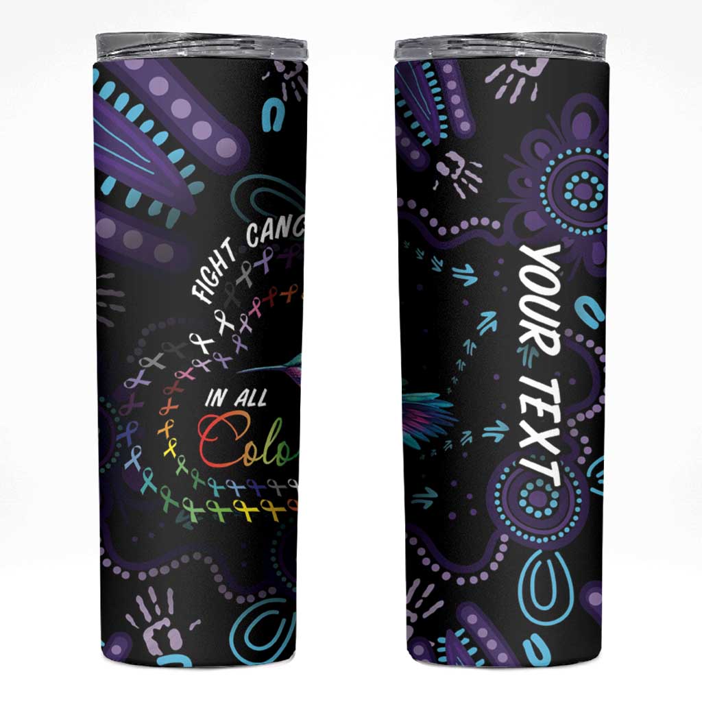 Australia Indigenous Aboriginal Arts Skinny Tumbler Hummingbird - Fight Cancer In All Colors