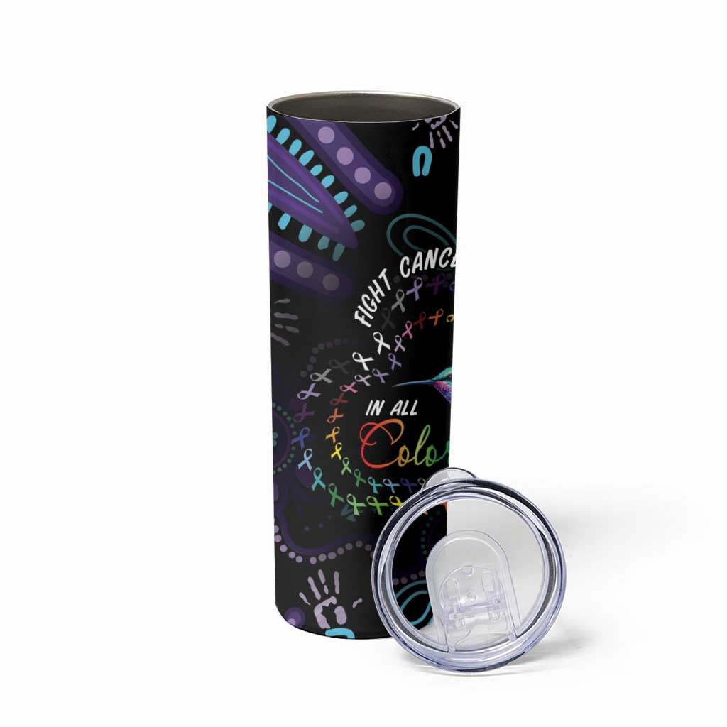 Australia Indigenous Aboriginal Arts Skinny Tumbler Hummingbird - Fight Cancer In All Colors