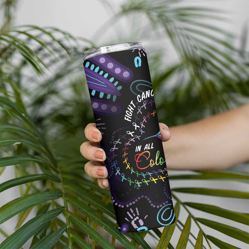 Australia Indigenous Aboriginal Arts Skinny Tumbler Hummingbird - Fight Cancer In All Colors