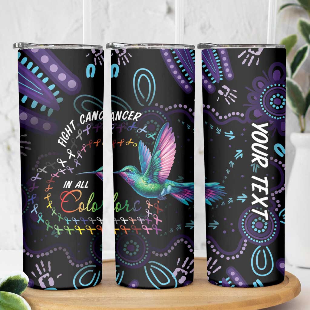 Australia Indigenous Aboriginal Arts Skinny Tumbler Hummingbird - Fight Cancer In All Colors